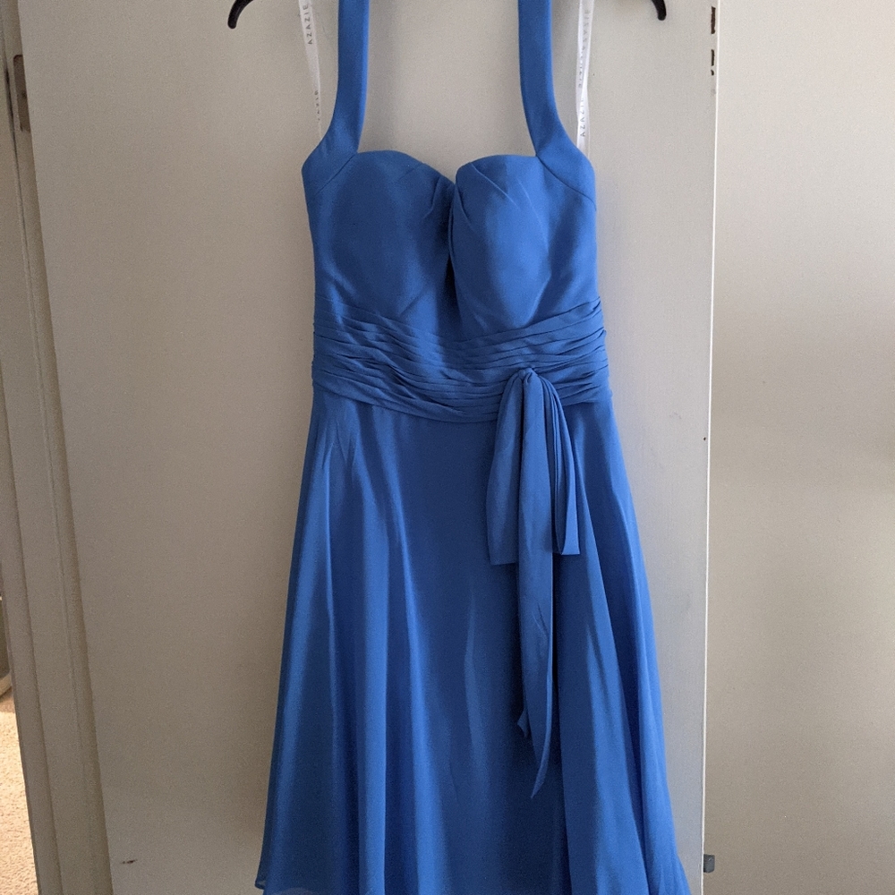 Azazie Haley blue brides maid dress